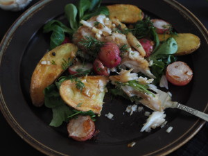 Pan-Seared Fish & Radish Salad with Slow-Fried Potatoes
