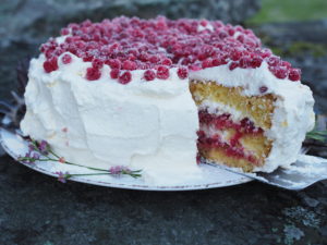 Bløtkake med Tyttebaer (Norwegian Layer Cake with Lingonberries)