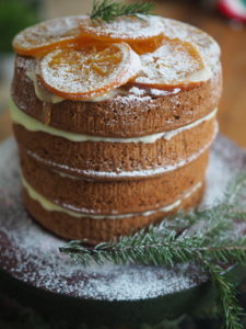 Norwegian Sirupskake (Layered Spice Cake with Candied Oranges and Orange Frosting)