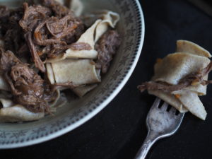 Hand-Cut Rye Noodles with Beer-Braised Beef