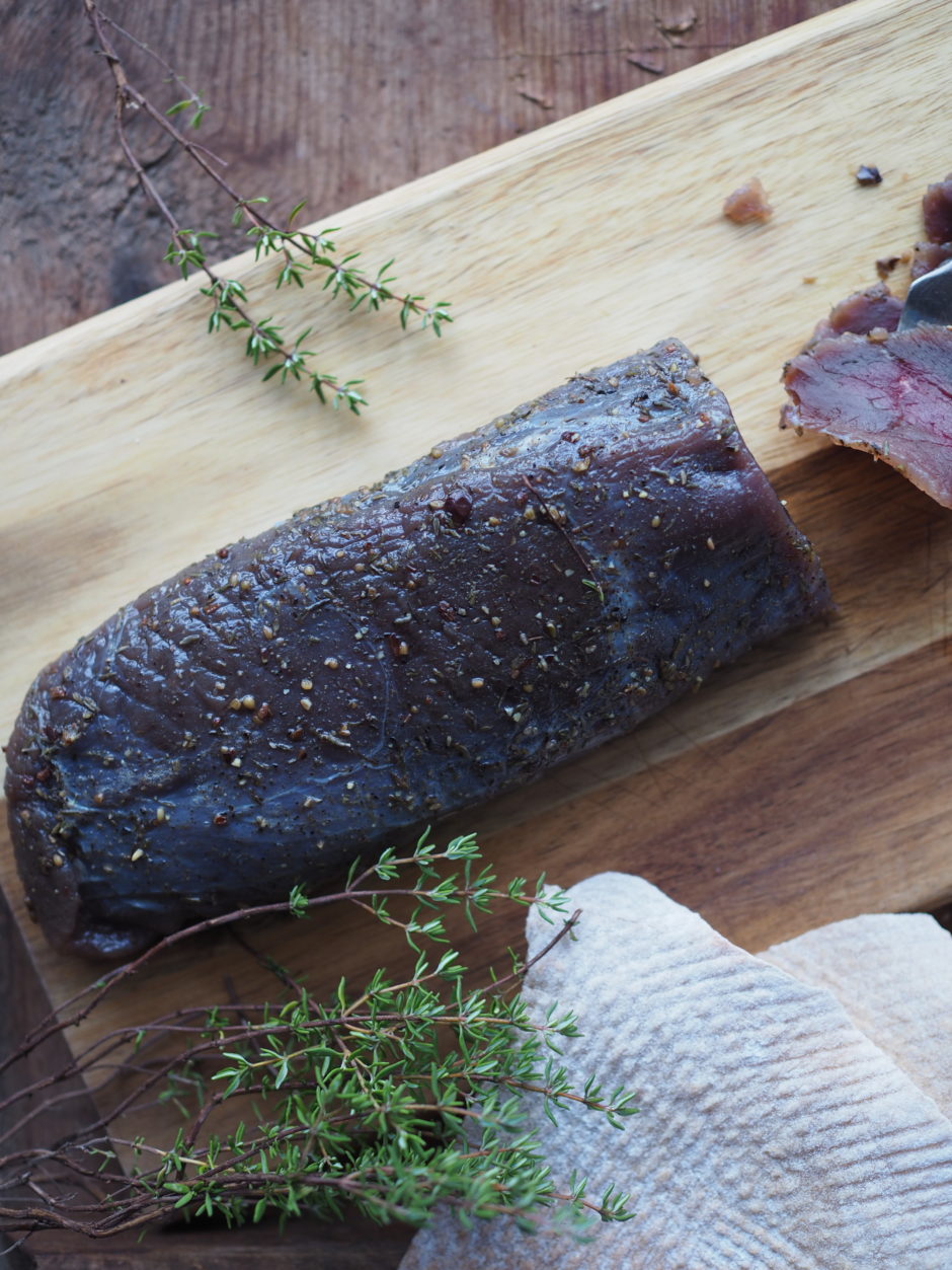 AquavitCured Venison with Pickled Bilberries (Gravet hjort med