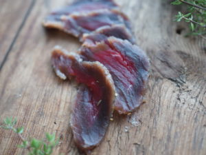 Aquavit-Cured Venison with Pickled Bilberries (Gravet hjort med sylteblåbær)