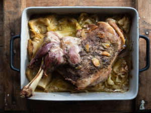 Slow-Roasted Lamb Shoulder and Cabbage with Pan-Fried Apples