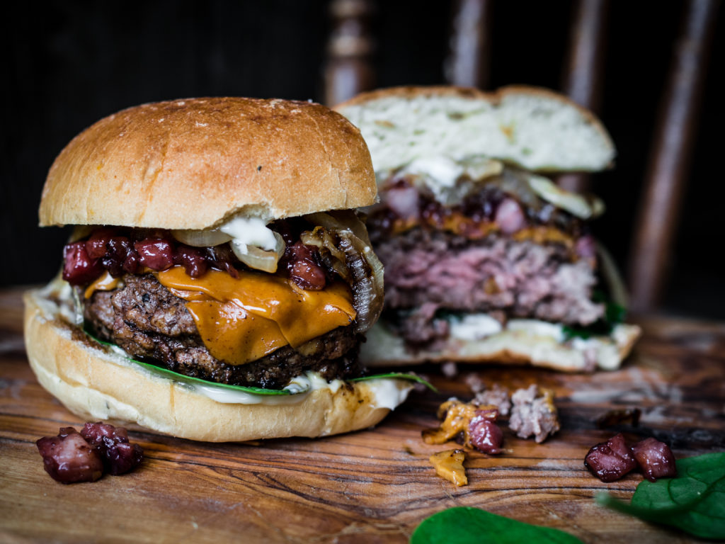 The Ultimate Brunost Burger with Lingonberry-Bacon Jam