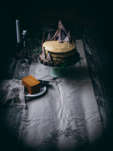Layered Brunost Pepperkake Cake