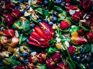 Berry Salad with Brown Cheese Vinaigrette