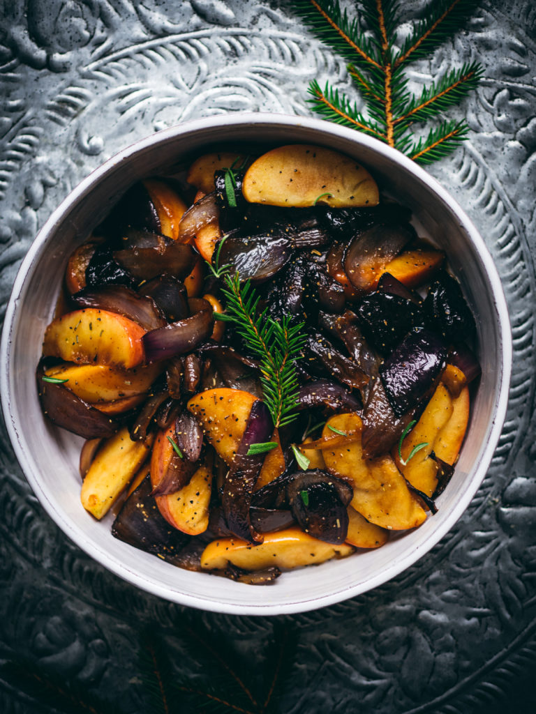 Honey Sauteed Apples, Prunes, and Onions