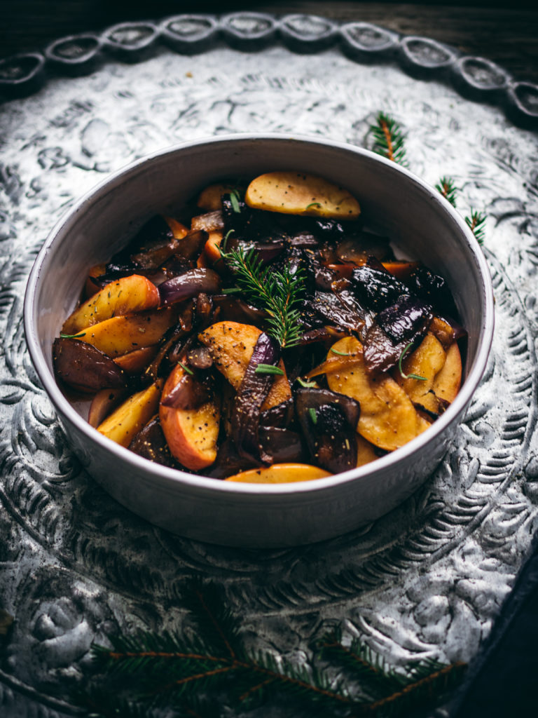Honey Sauteed Apples, Prunes, and Onions 