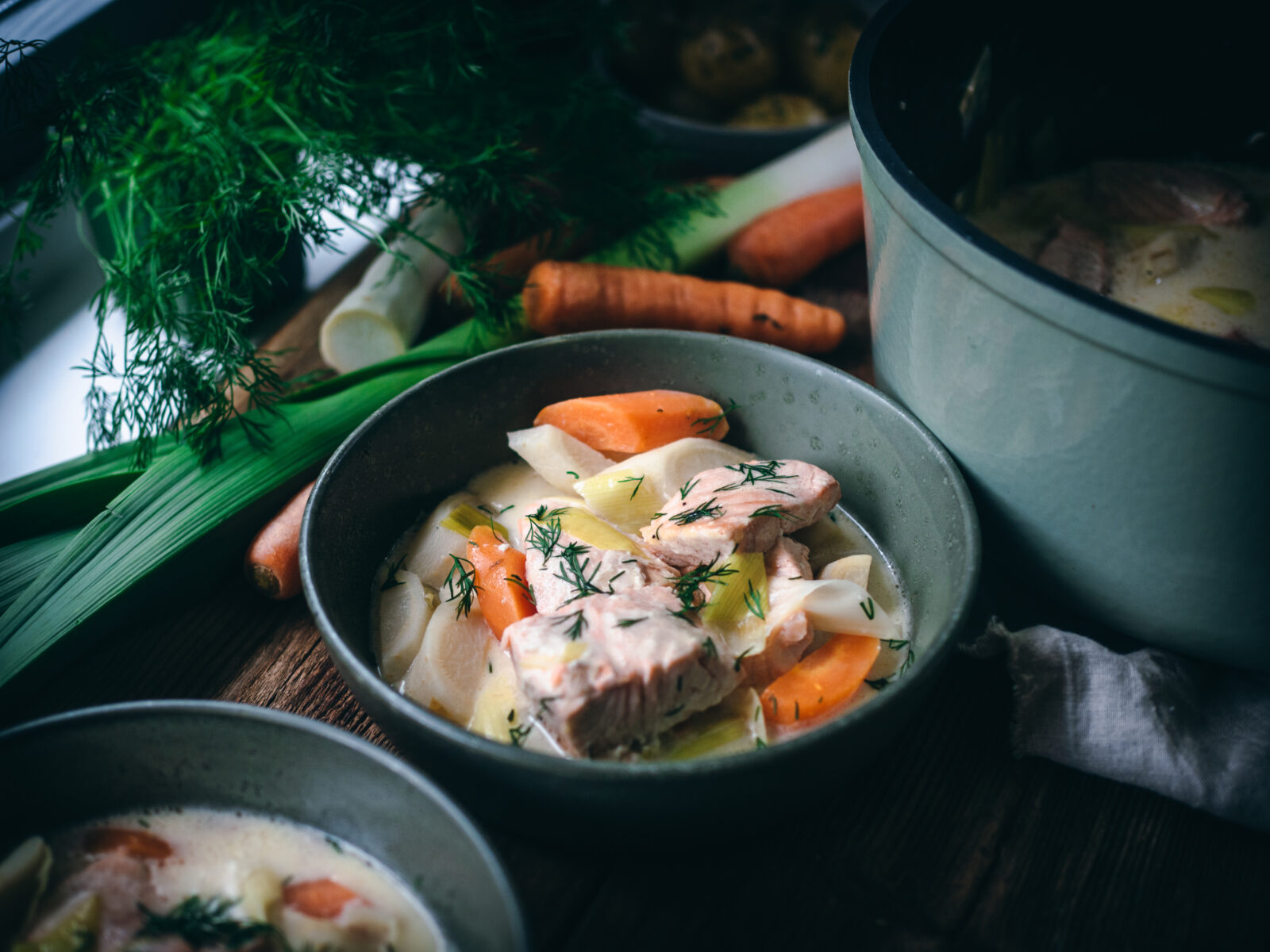Salmon Fricassee with Hard Cider