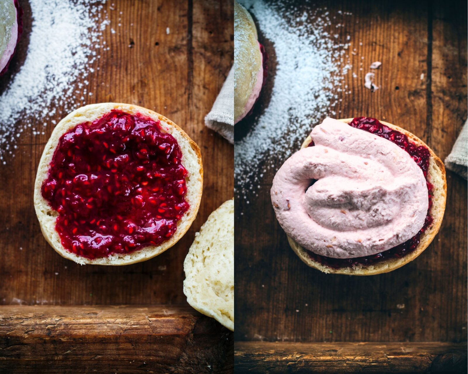 Carnival Buns with Raspberry Cream & Jam (Fastelavnsboller med ...