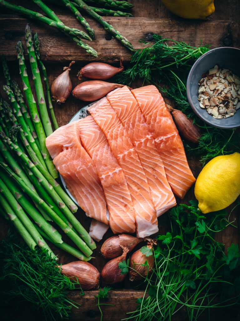 Buttery Herb and Shallot Salmon with Asparagus - North Wild Kitchen