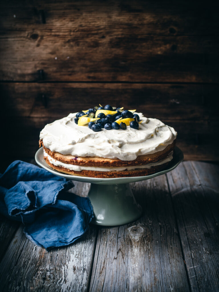 Lemon Blueberry Cream Cake