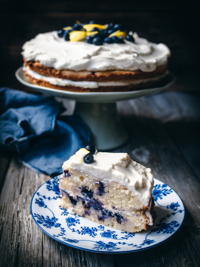 Lemon Blueberry Cream Cake 