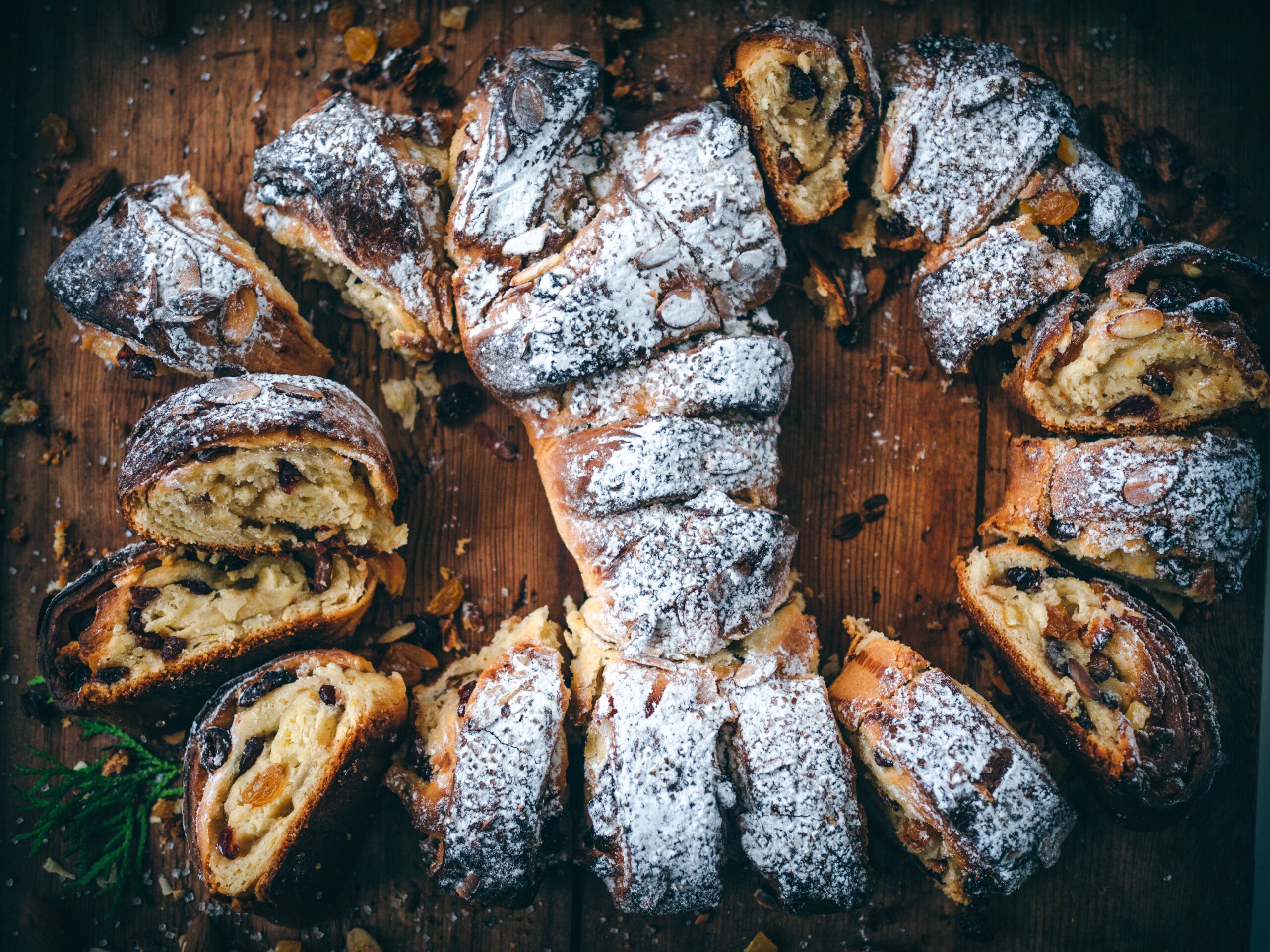 Marzipan Wreath with Dried Fruits (Julekringle)