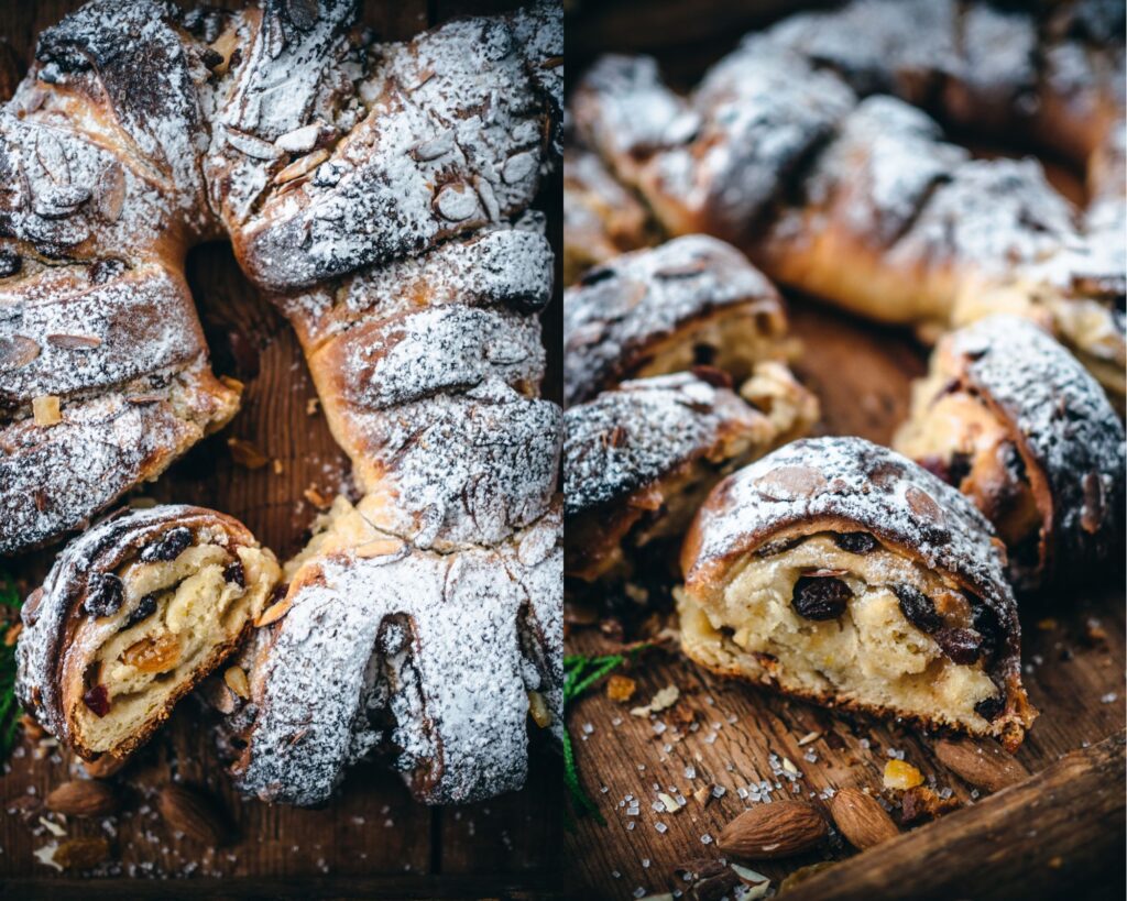 Marzipan Wreath with Dried Fruits (Julekringle)